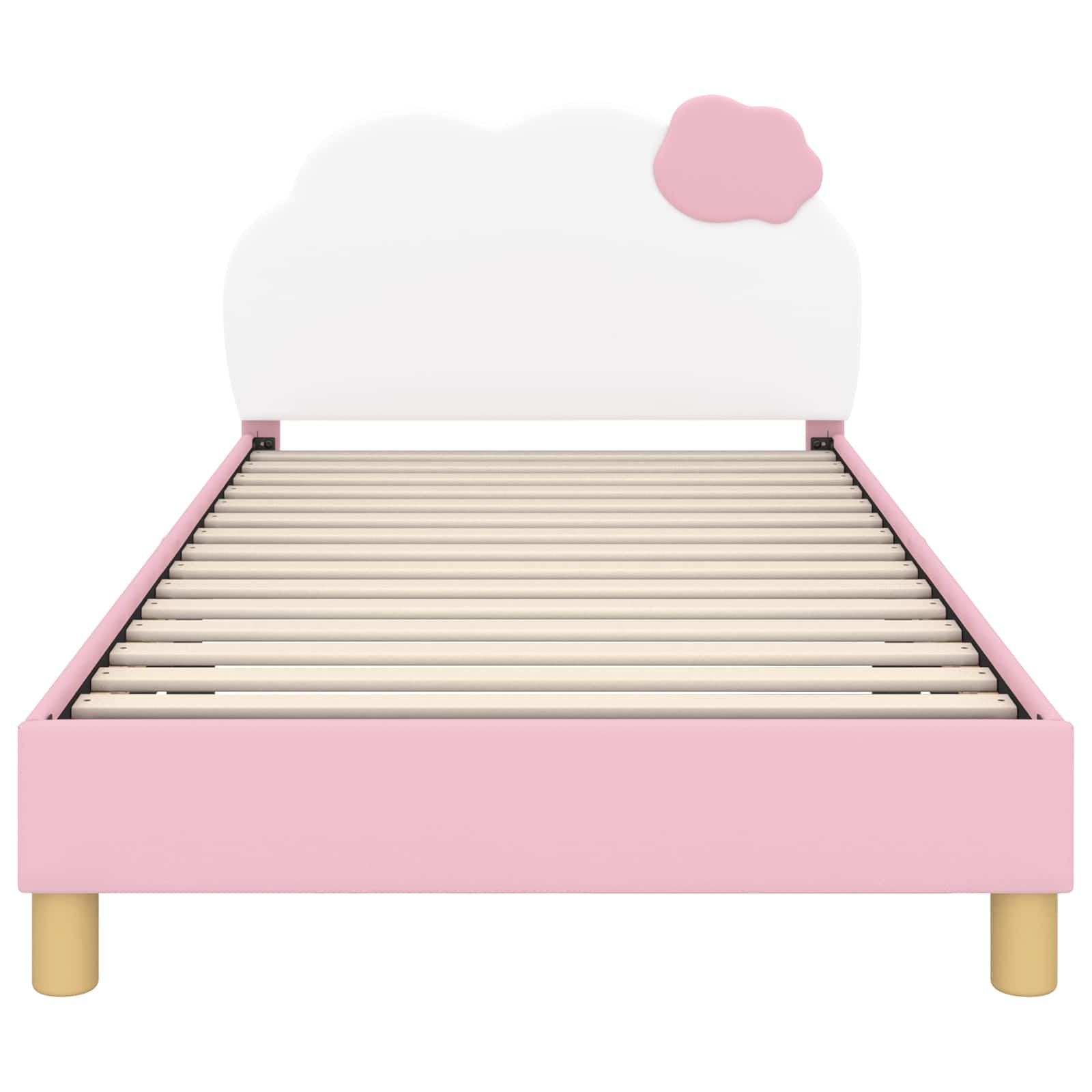 Kinderbettgestell mit Kopfteil Rosa 90 x 200 cm PU