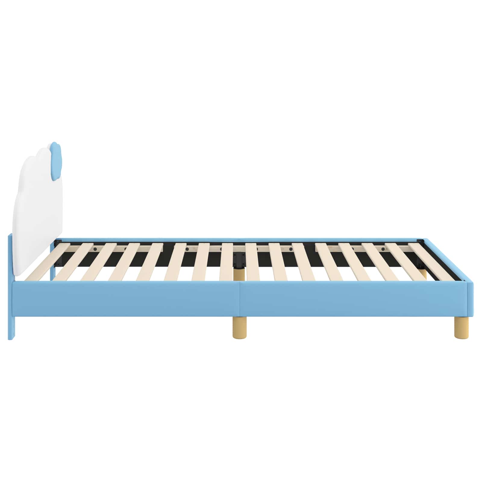 Kinderbettgestell mit Kopfteil Blau 90 x 200 cm PU