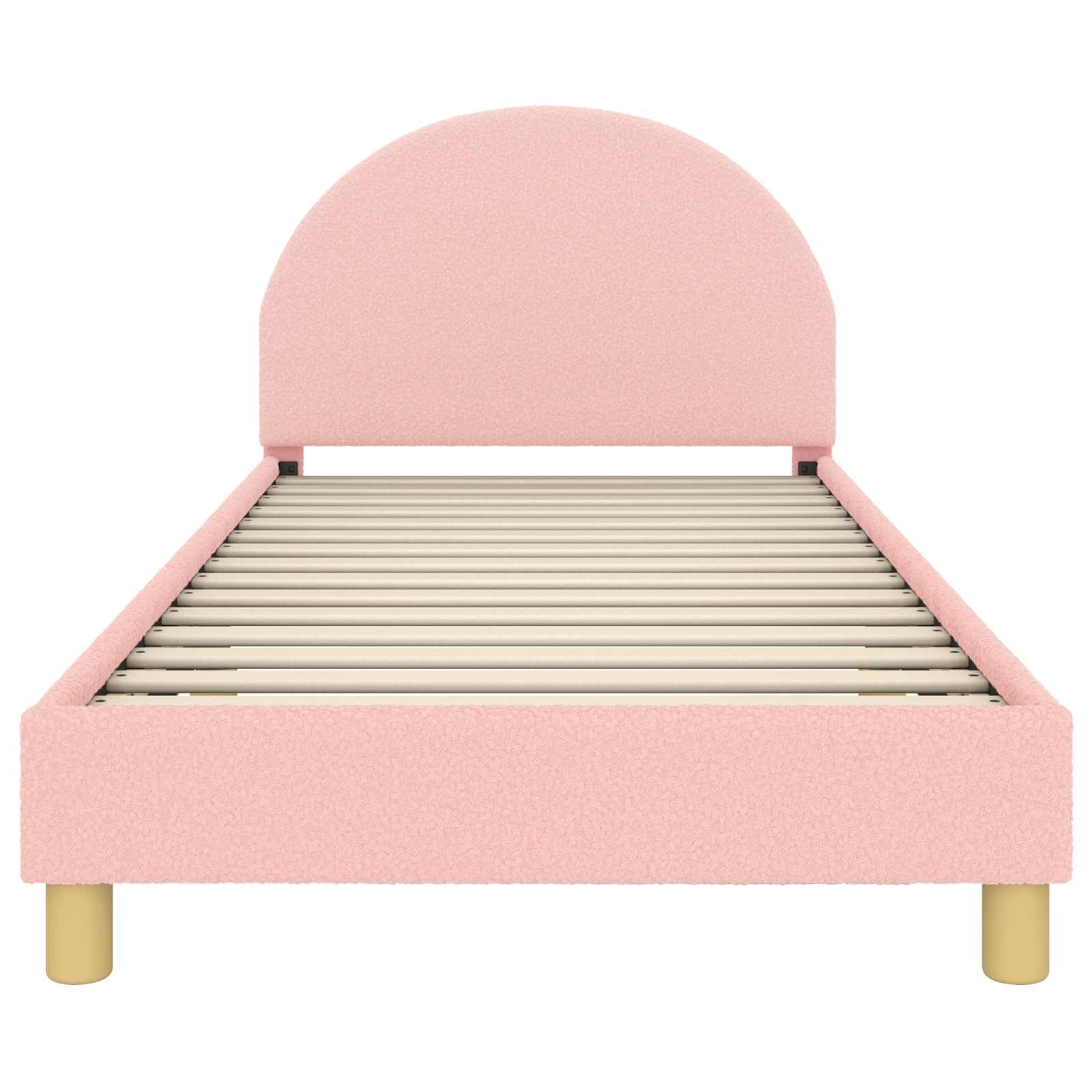 Kinderbettgestell mit Kopfteil Rosa 80 x 200 cm Bouclé