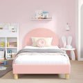Kinderbettgestell mit Kopfteil Rosa 90 x 200 cm Bouclé
