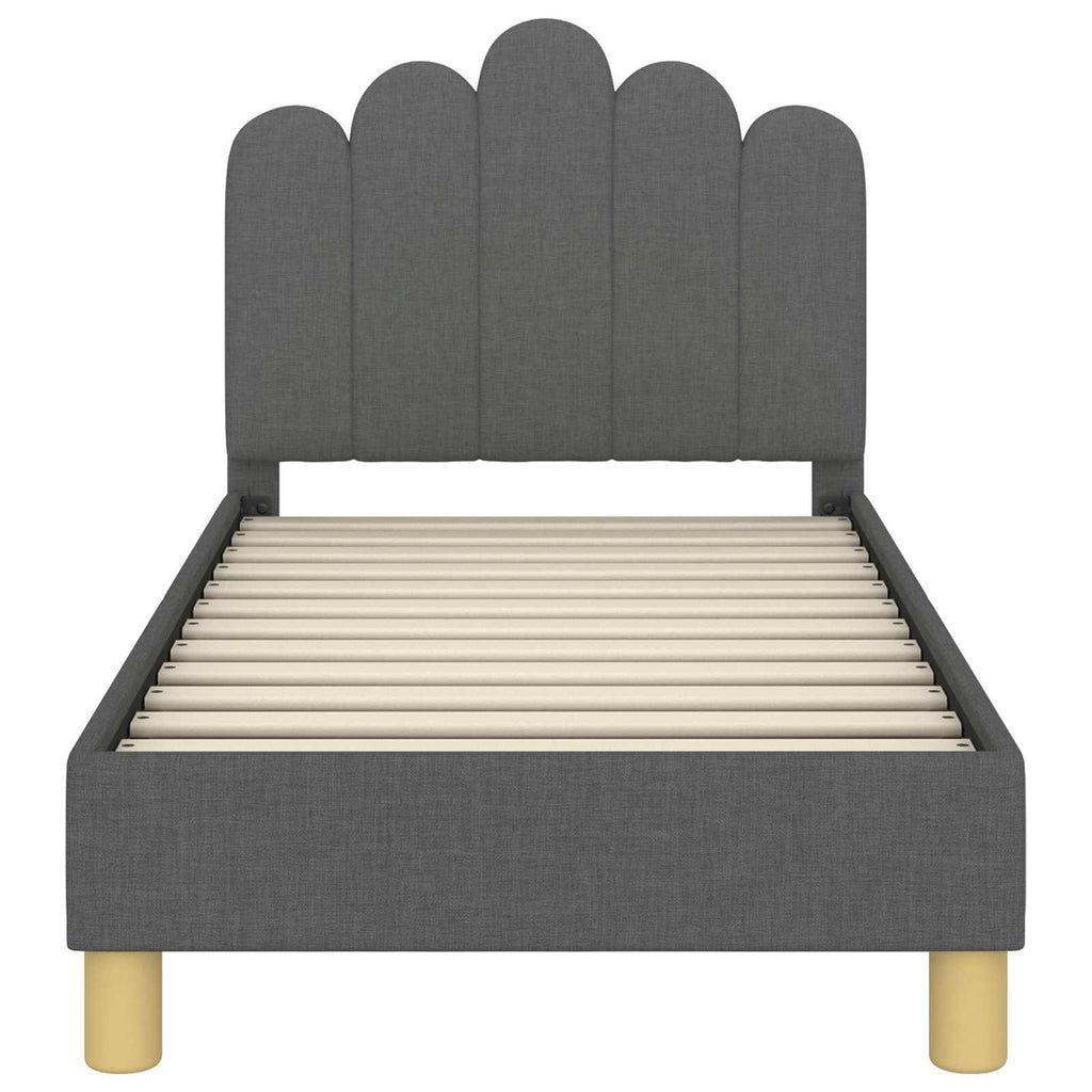 Kinderbettgestell mit Kopfteil Dunkelgrau 70 x 140 cm Stoff