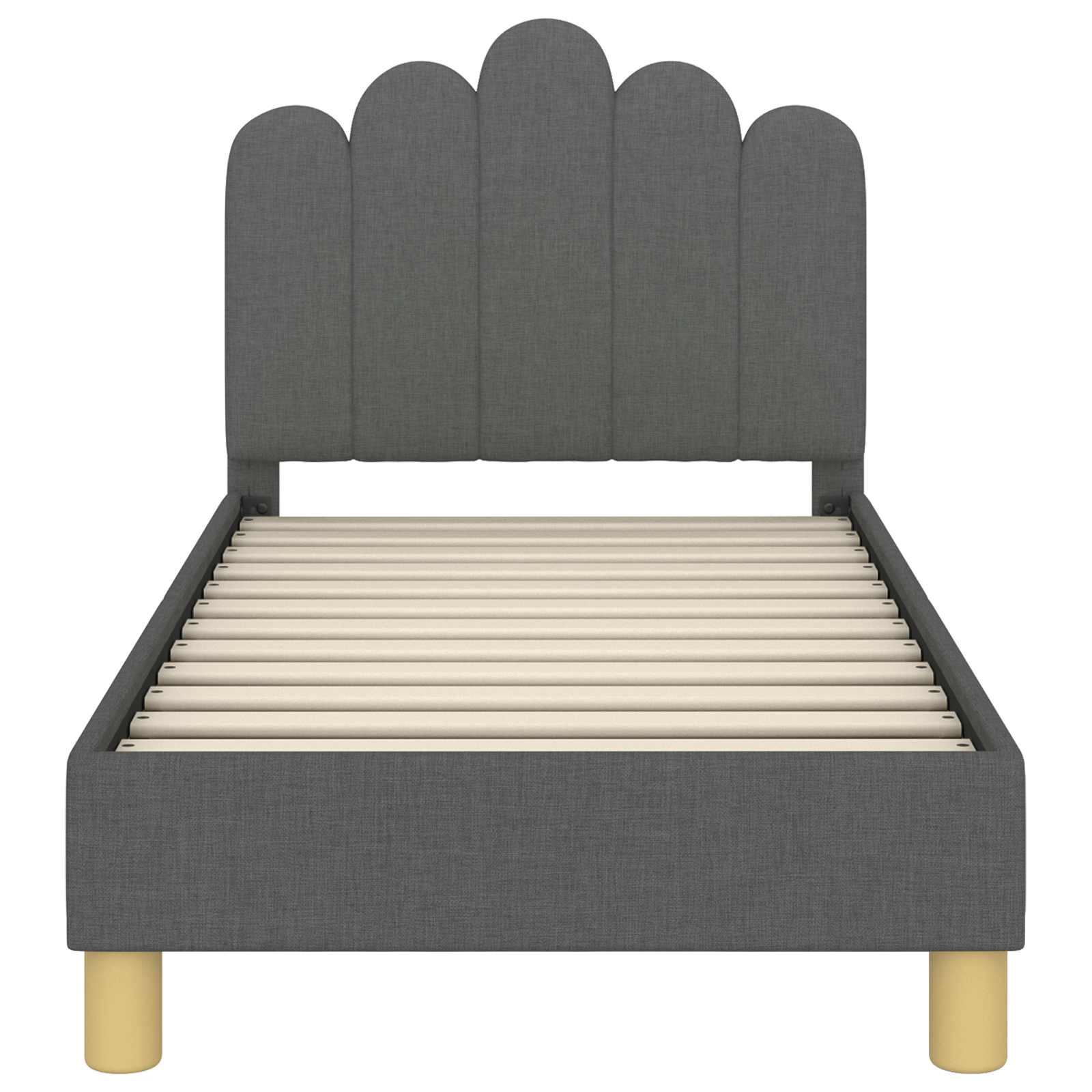 Kinderbettgestell mit Kopfteil Dunkelgrau 70 x 140 cm Stoff