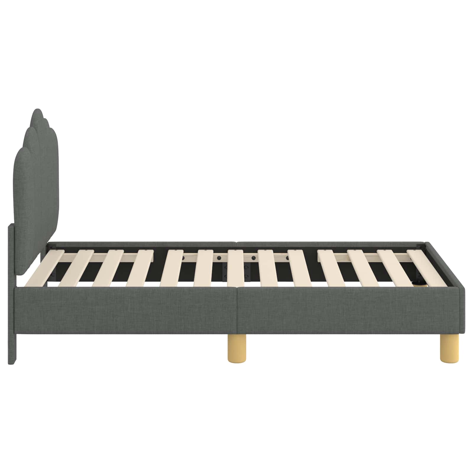 Kinderbettgestell mit Kopfteil Dunkelgrau 70 x 140 cm Stoff