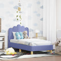 Kinderbettgestell mit Kopfteil Jeans blau 70 x 140 cm Stoff