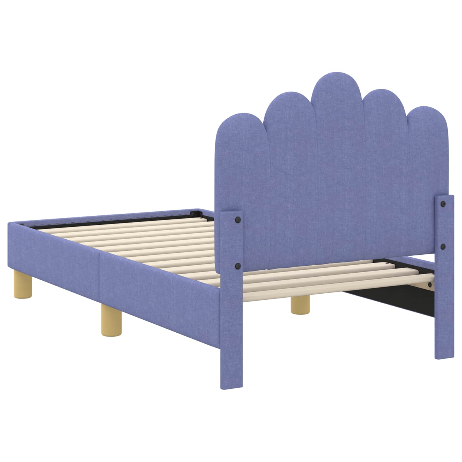 Kinderbettgestell mit Kopfteil Jeans blau 70 x 140 cm Stoff