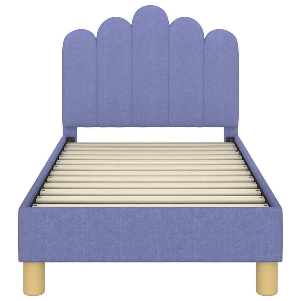 Kinderbettgestell mit Kopfteil Jeans blau 70 x 140 cm Stoff