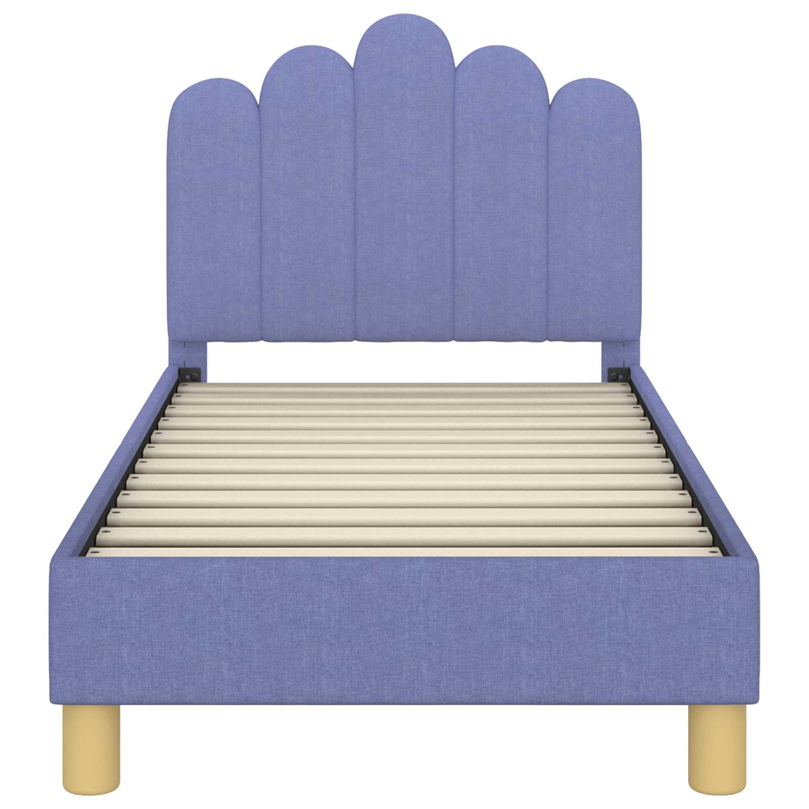 Kinderbettgestell mit Kopfteil Jeans blau 70 x 140 cm Stoff
