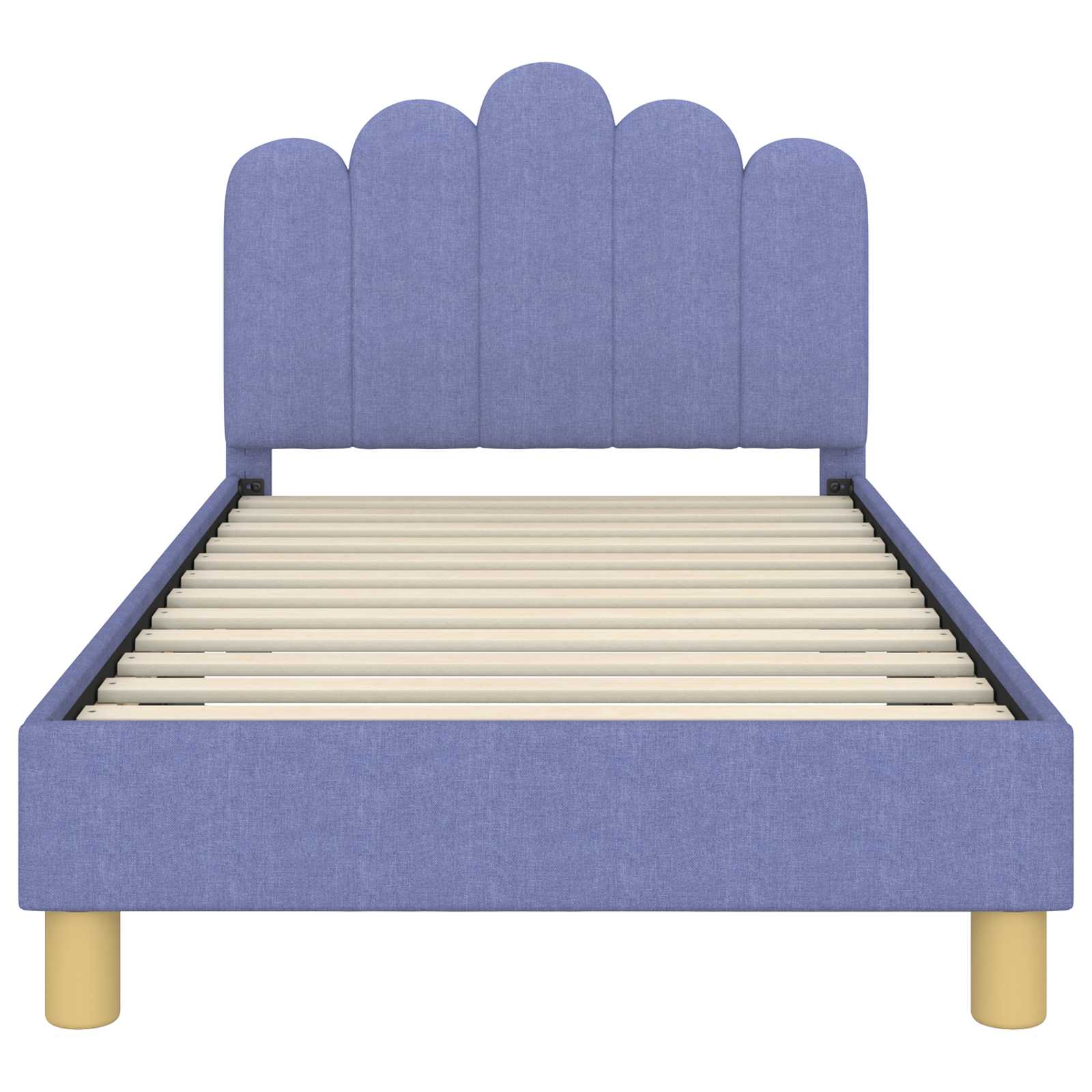 Kinderbettgestell mit Kopfteil Jeans blau 80 x 160 cm Stoff