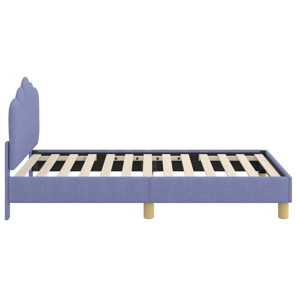Kinderbettgestell mit Kopfteil Jeans blau 80 x 160 cm Stoff