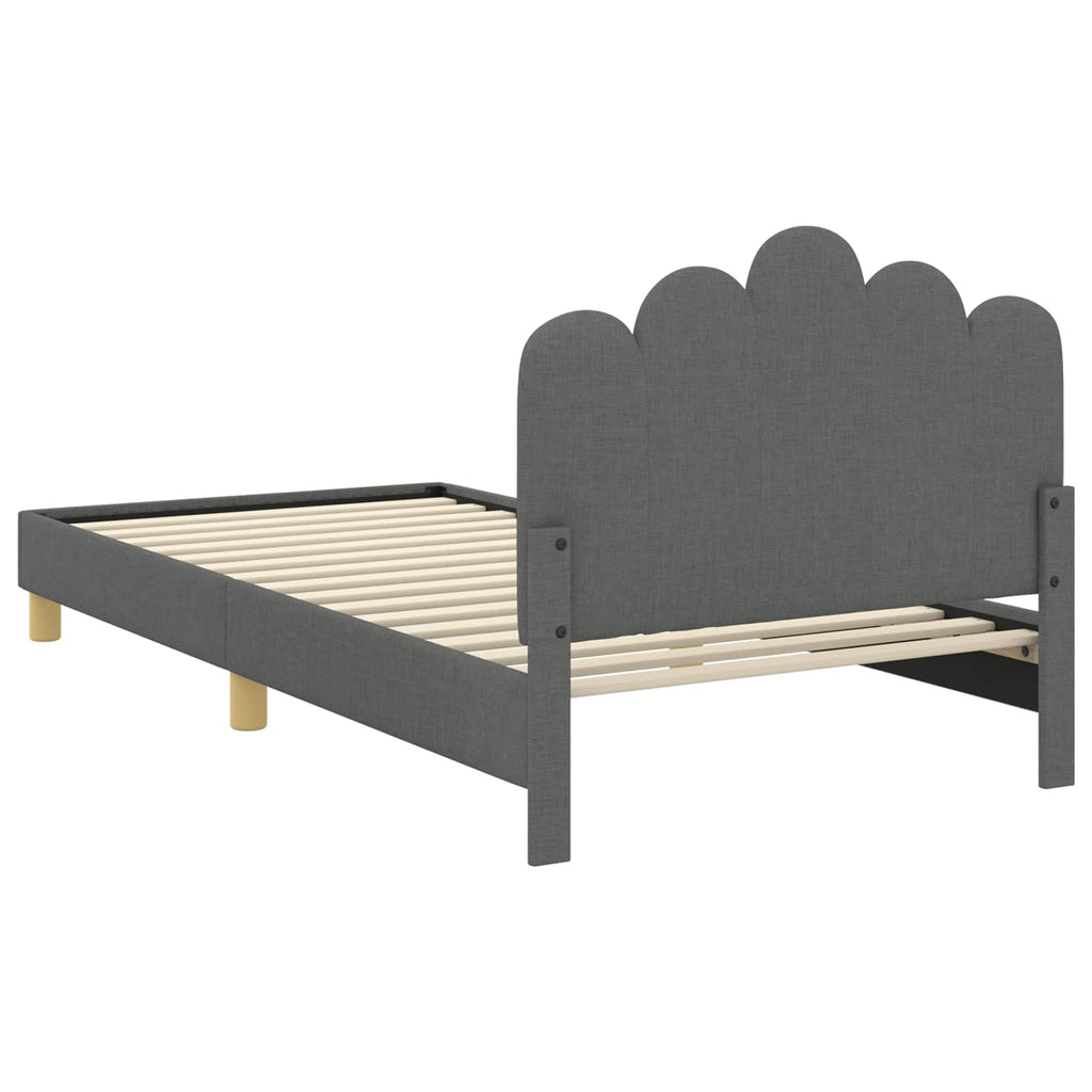 Kinderbettgestell mit Kopfteil Dunkelgrau 80 x 200 cm Stoff