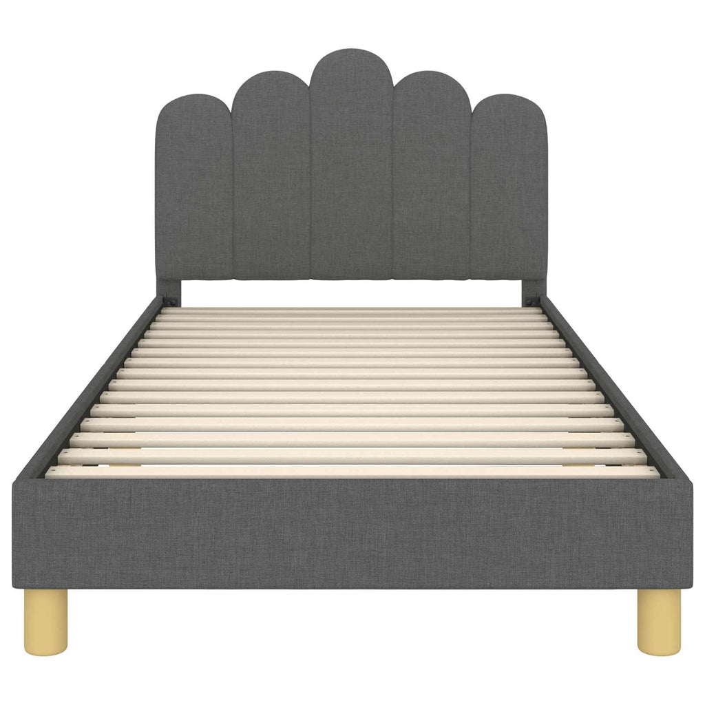 Kinderbettgestell mit Kopfteil Dunkelgrau 80 x 200 cm Stoff