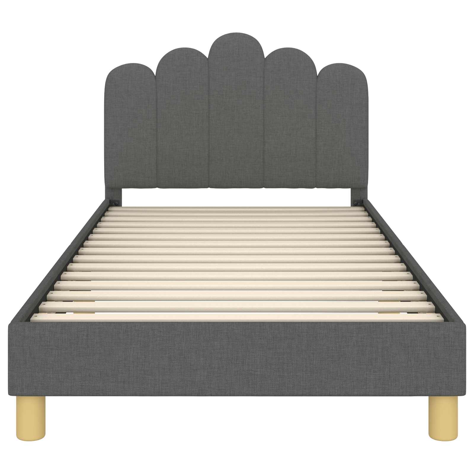 Kinderbettgestell mit Kopfteil Dunkelgrau 80 x 200 cm Stoff