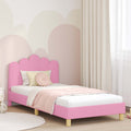 Kinderbettgestell mit Kopfteil Rosa 80 x 200 cm Stoff