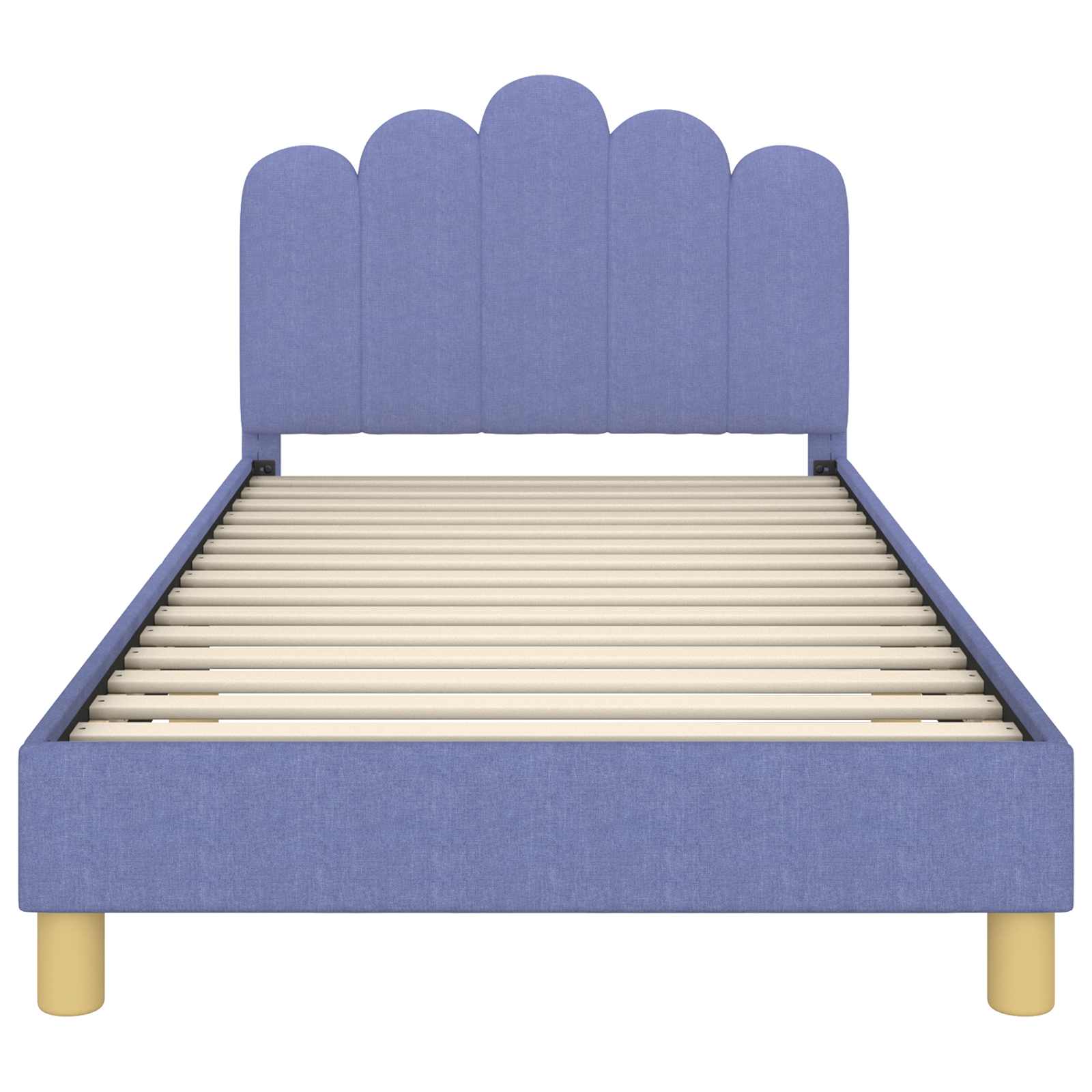 Kinderbettgestell mit Kopfteil Jeans blau 80 x 200 cm Stoff