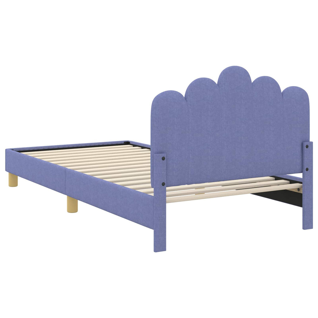 Kinderbettgestell mit Kopfteil Jeans blau 90 x 190 cm Stoff