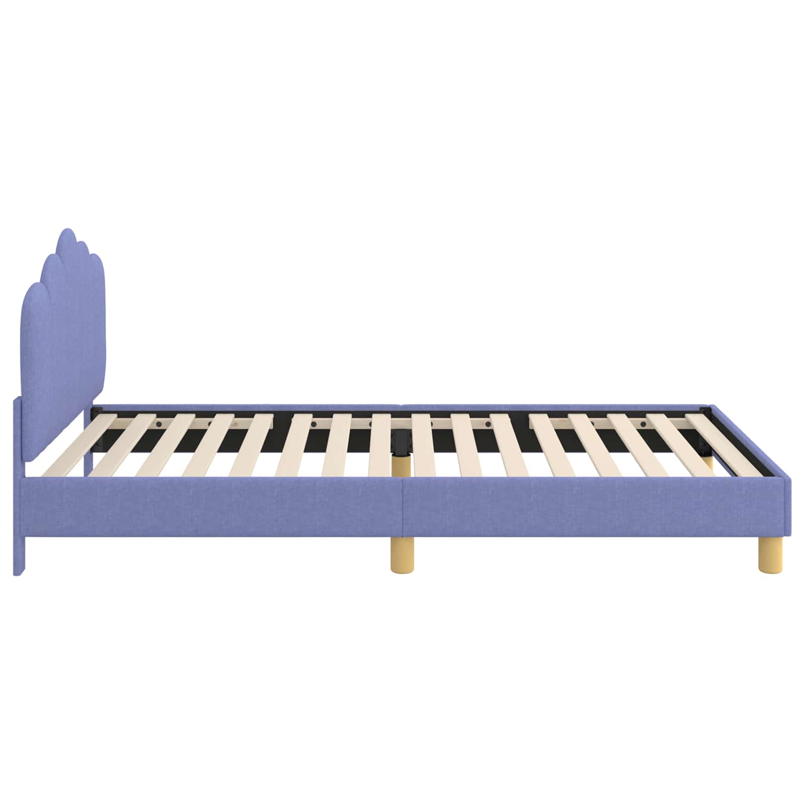 Kinderbettgestell mit Kopfteil Jeans blau 90 x 190 cm Stoff