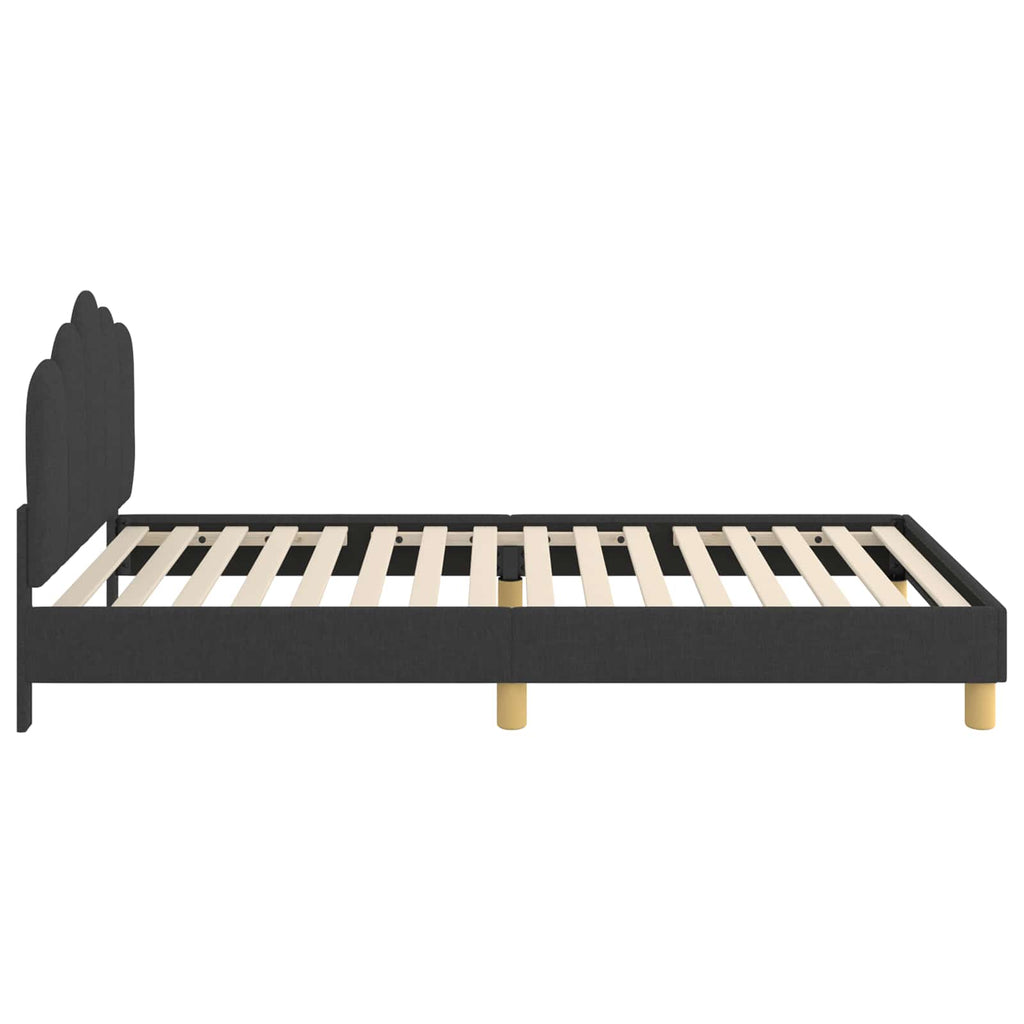 Kinderbettgestell mit Kopfteil Schwarz 90 x 200 cm Stoff