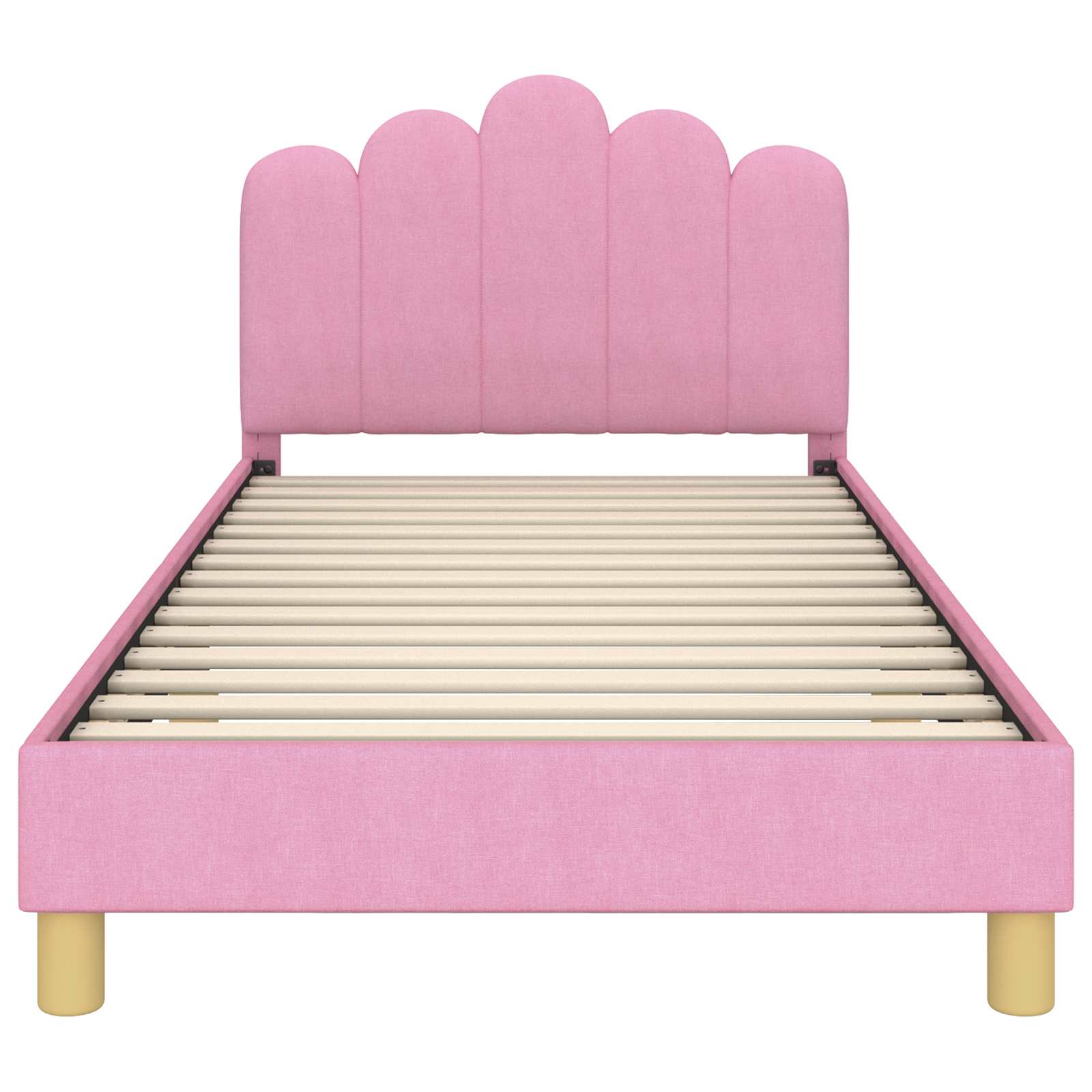 Kinderbettgestell mit Kopfteil Rosa 90 x 200 cm Stoff