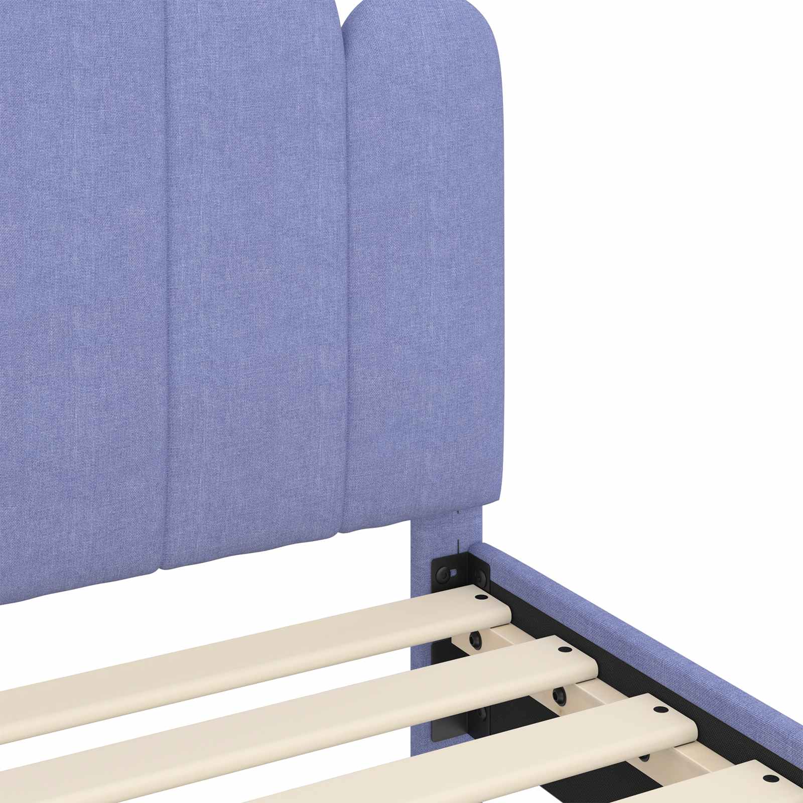 Kinderbettgestell mit Kopfteil Jeans blau 90 x 200 cm Stoff