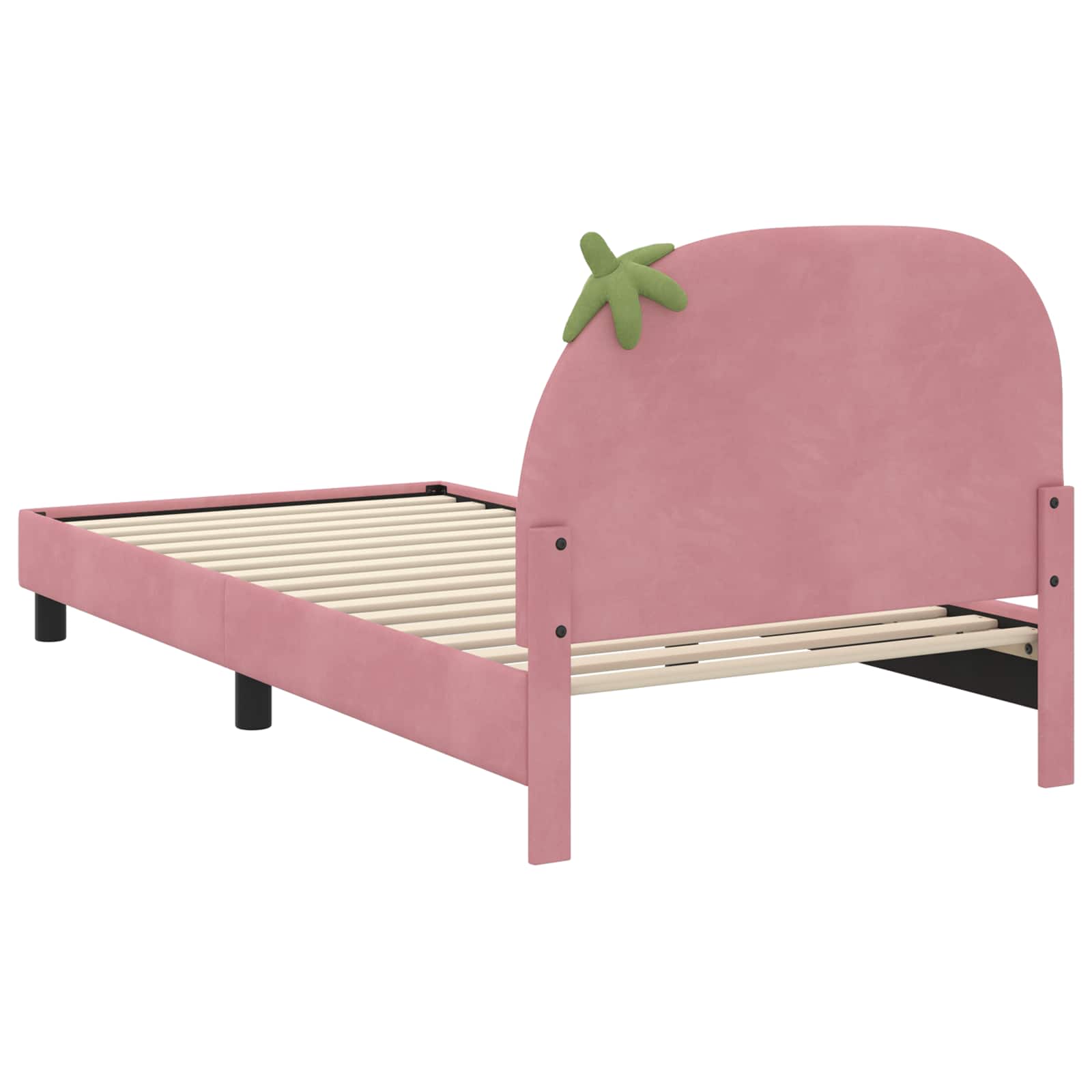 Kinderbettgestell mit Kopfteil Rosa 80 x 200 cm Samt