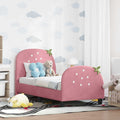 Kinderbettgestell mit Kopfteil Rosa 70 x 140 cm Samt