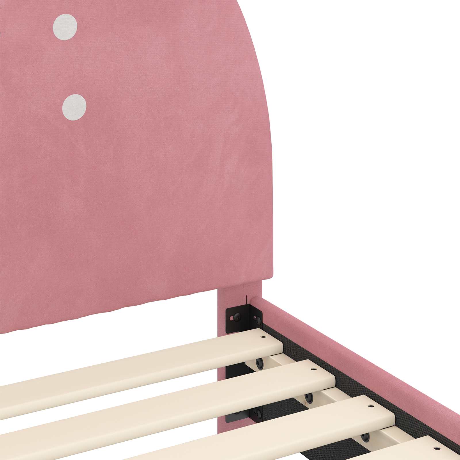 Kinderbettgestell mit Kopfteil Rosa 90 x 200 cm Samt