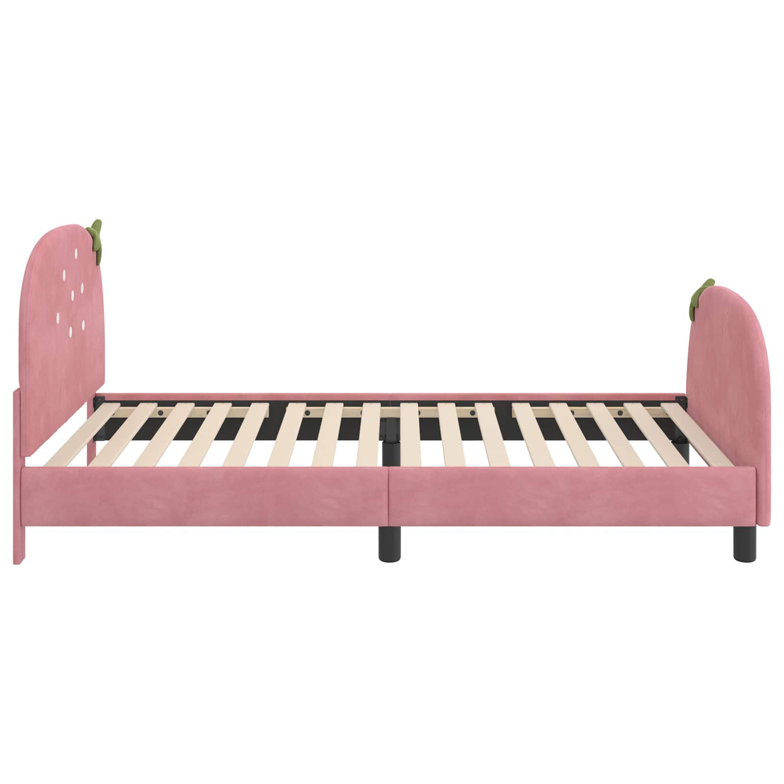 Kinderbettgestell mit Kopfteil Rosa 90 x 200 cm Samt