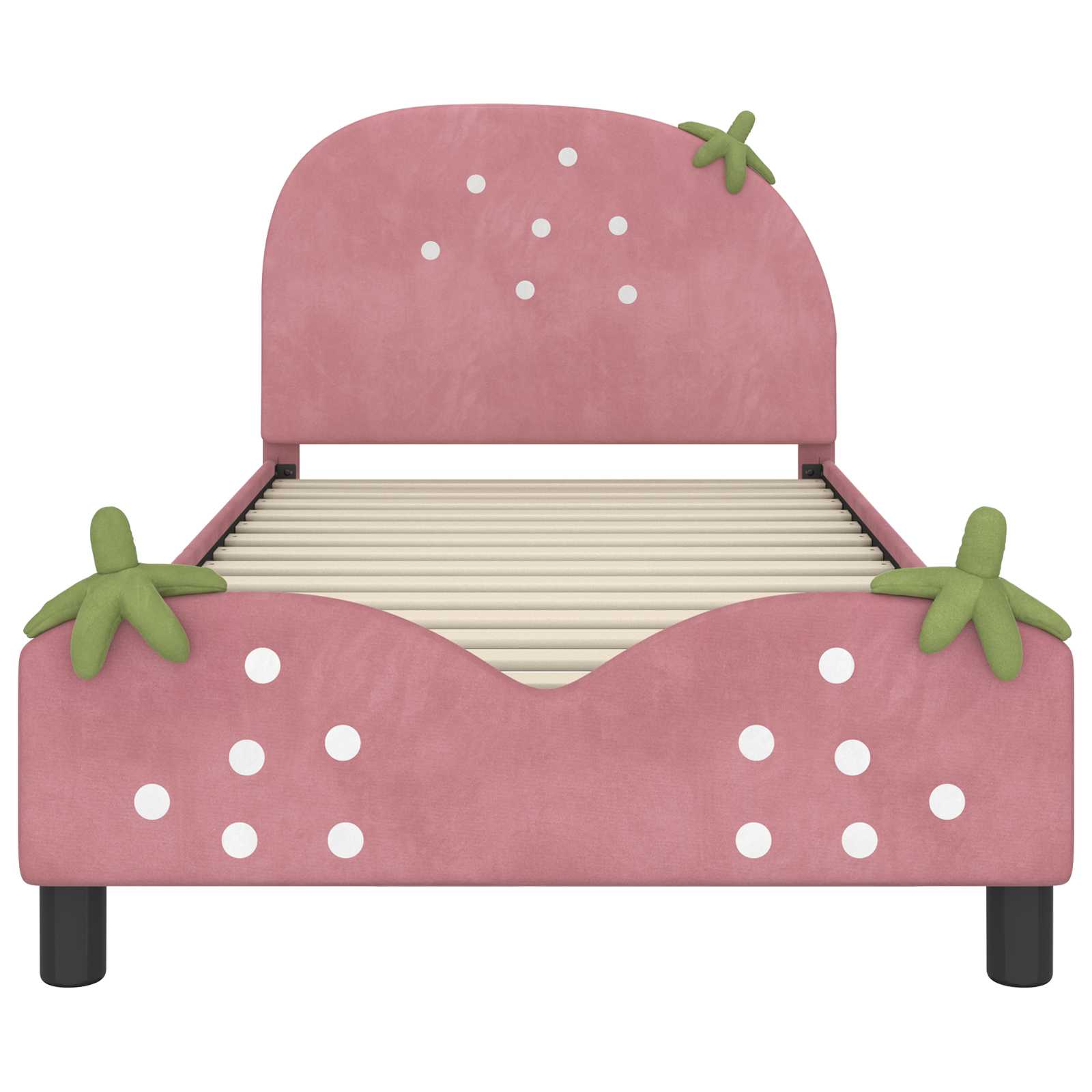 Kinderbettgestell mit Kopfteil Rosa 90 x 190 cm Samt
