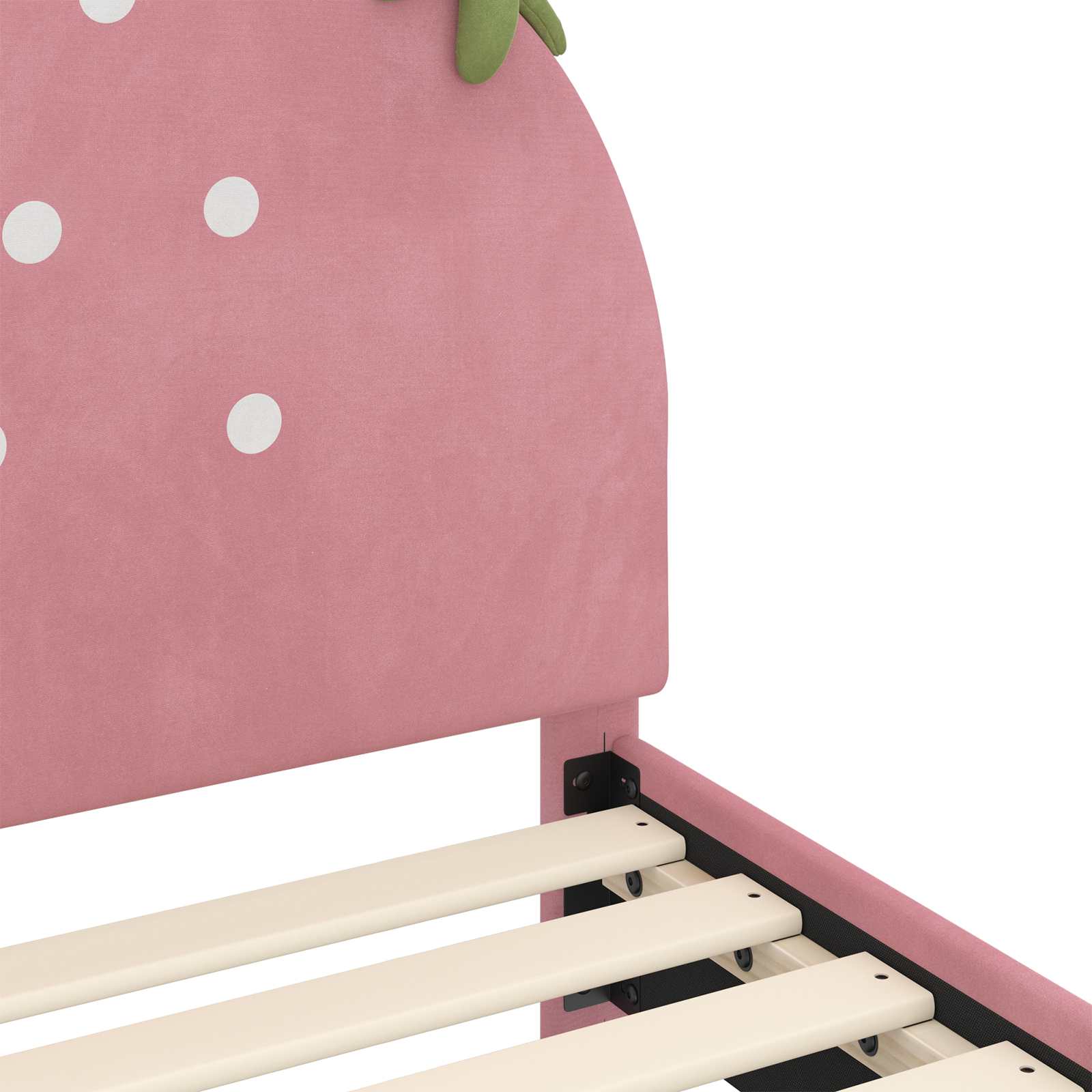 Kinderbettgestell mit Kopfteil Rosa 90 x 200 cm Samt