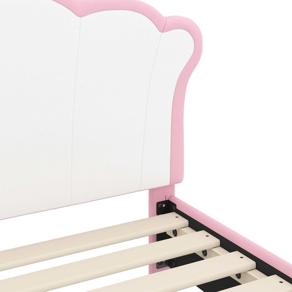 Kinderbettgestell mit Kopfteil Rosa 80 x 200 cm PU