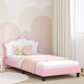 Kinderbettgestell mit Kopfteil Rosa 90 x 190 cm PU