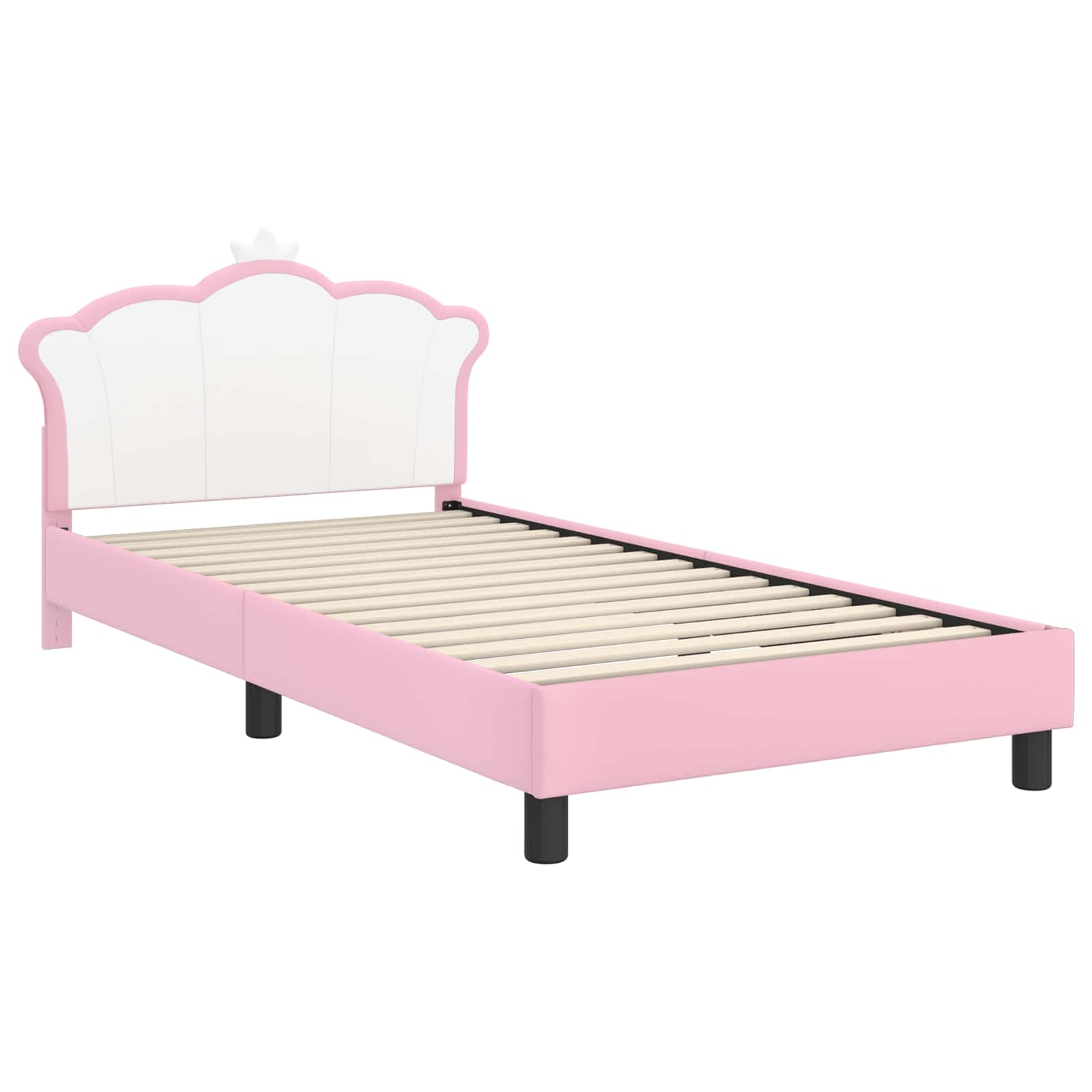 Kinderbettgestell mit Kopfteil Rosa 90 x 190 cm PU