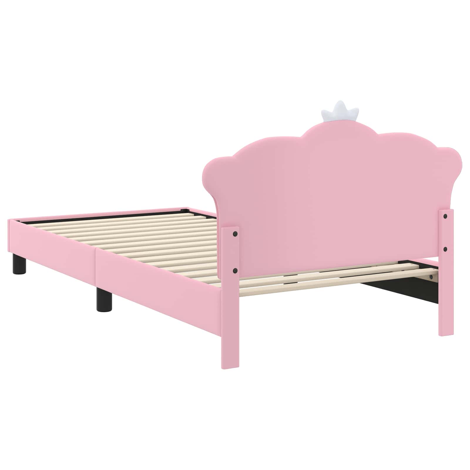 Kinderbettgestell mit Kopfteil Rosa 90 x 190 cm PU
