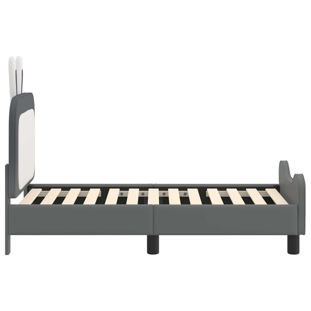 Kinderbettgestell mit Kopfteil Hellgrau 70 x 140 cm PU