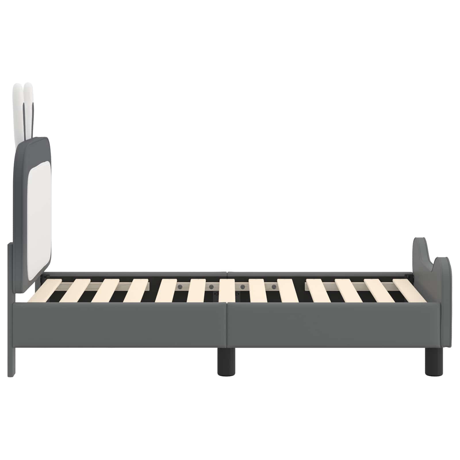 Kinderbettgestell mit Kopfteil Hellgrau 70 x 140 cm PU