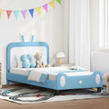 Kinderbettgestell mit Kopfteil Blau 80 x 200 cm PU