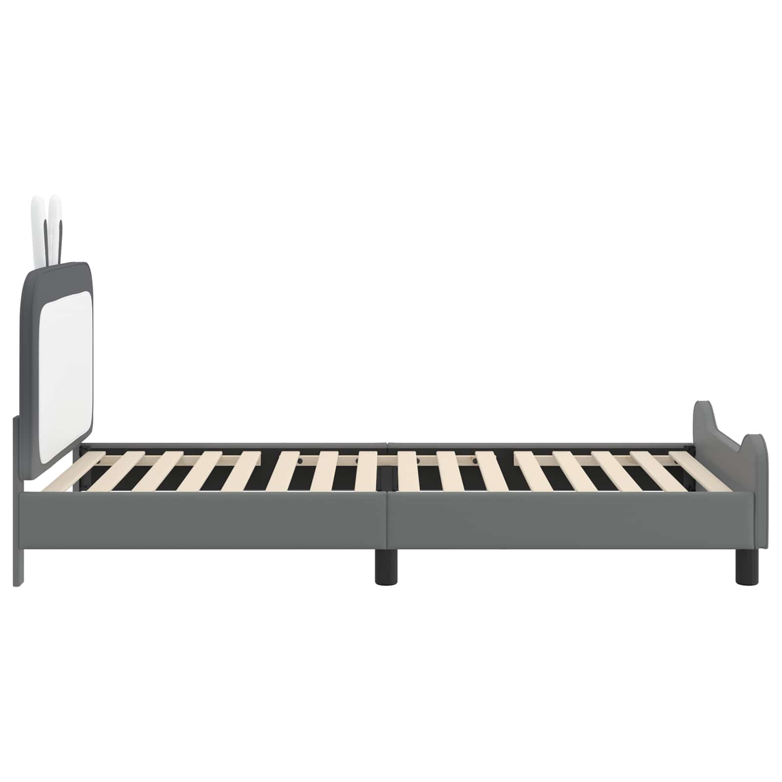 Kinderbettgestell mit Kopfteil Hellgrau 80 x 200 cm PU