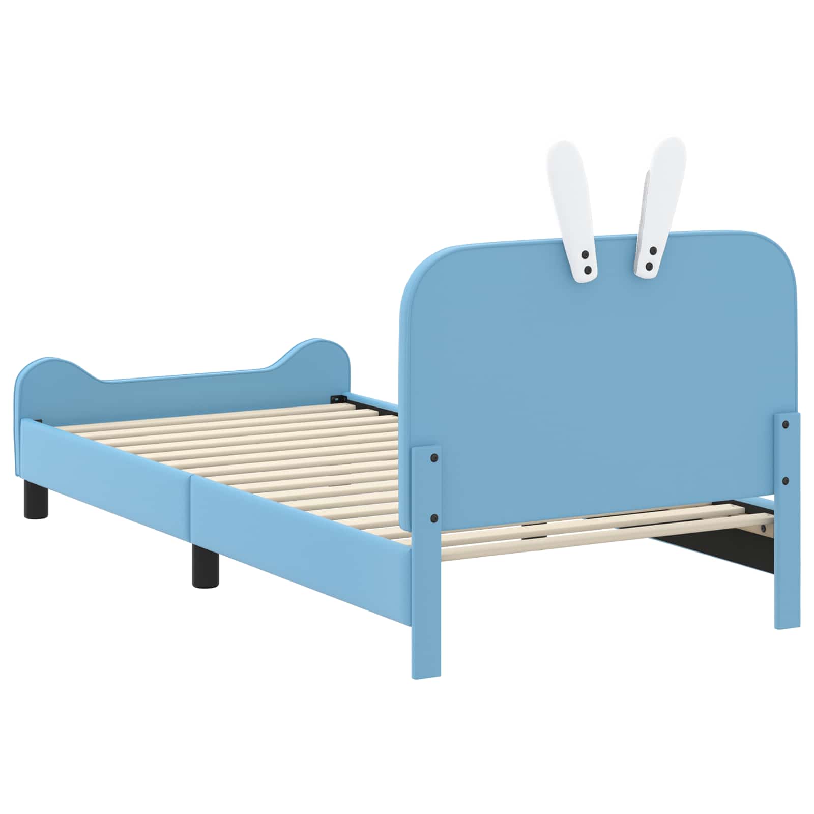 Kinderbettgestell mit Kopfteil Blau 90 x 190 cm PU