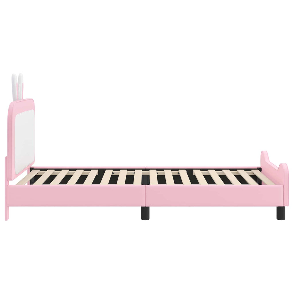 Kinderbettgestell mit Kopfteil Rosa 90 x 200 cm PU