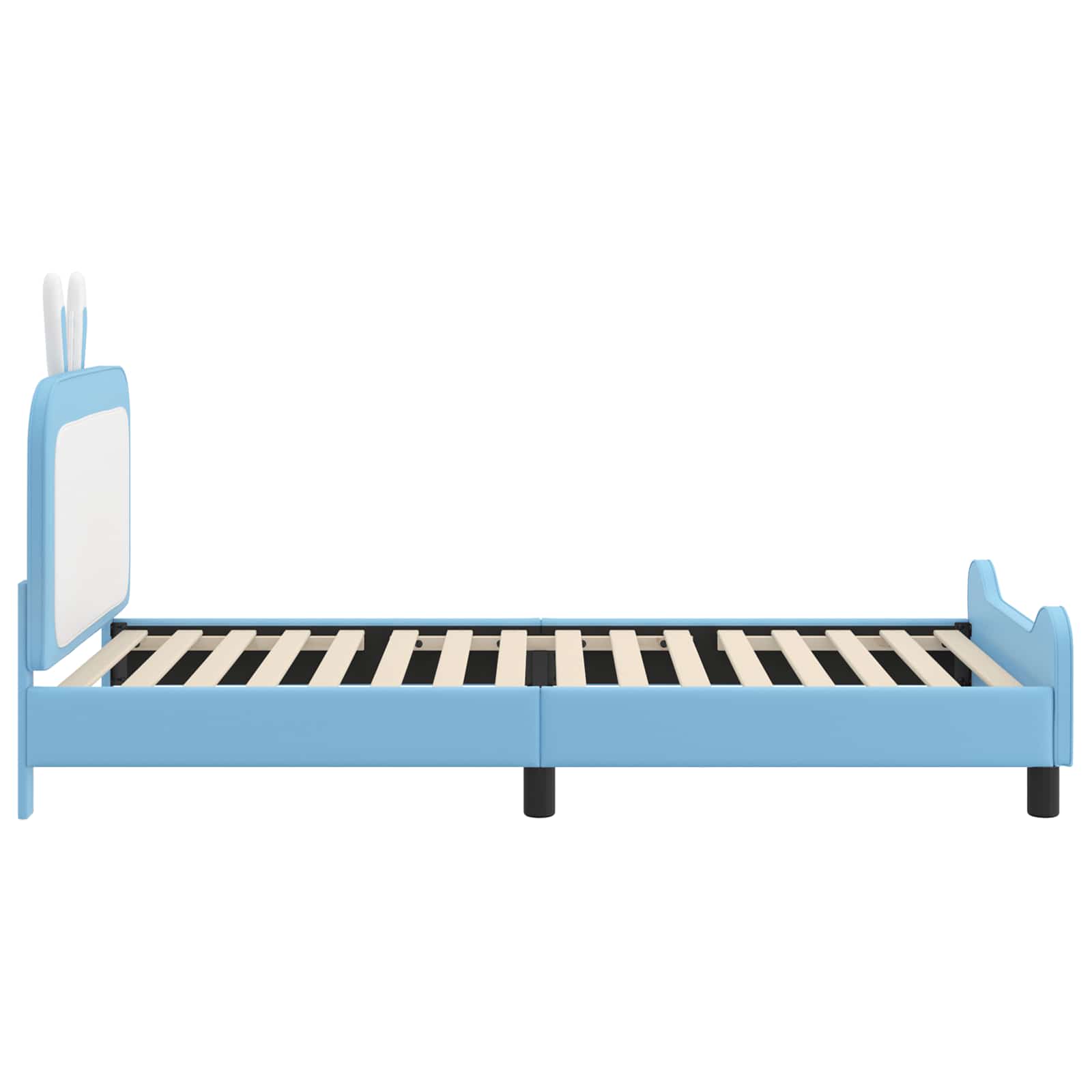 Kinderbettgestell mit Kopfteil Blau 90 x 200 cm PU