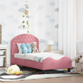 Kinderbettgestell mit Kopfteil Rosa 70 x 140 cm Samt