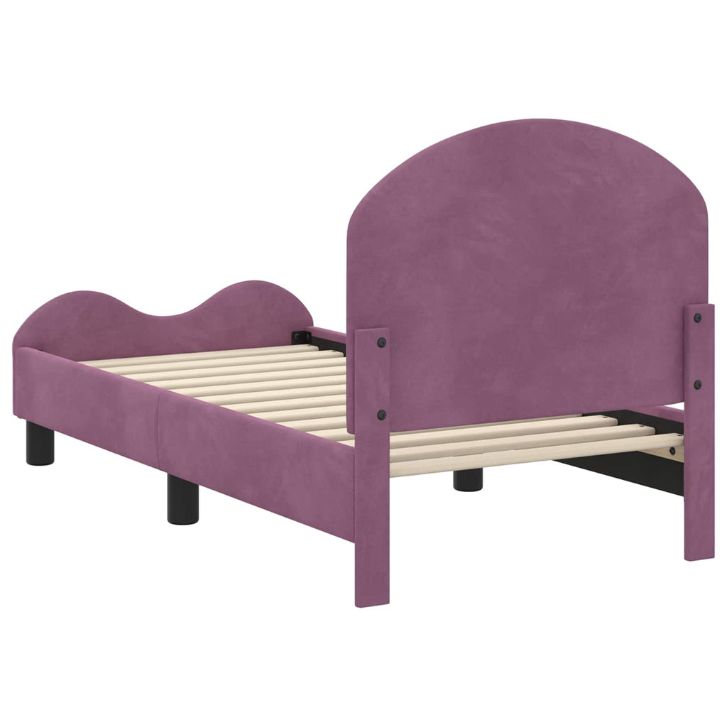 Kinderbettgestell mit Kopfteil Lila 70 x 140 cm Samt