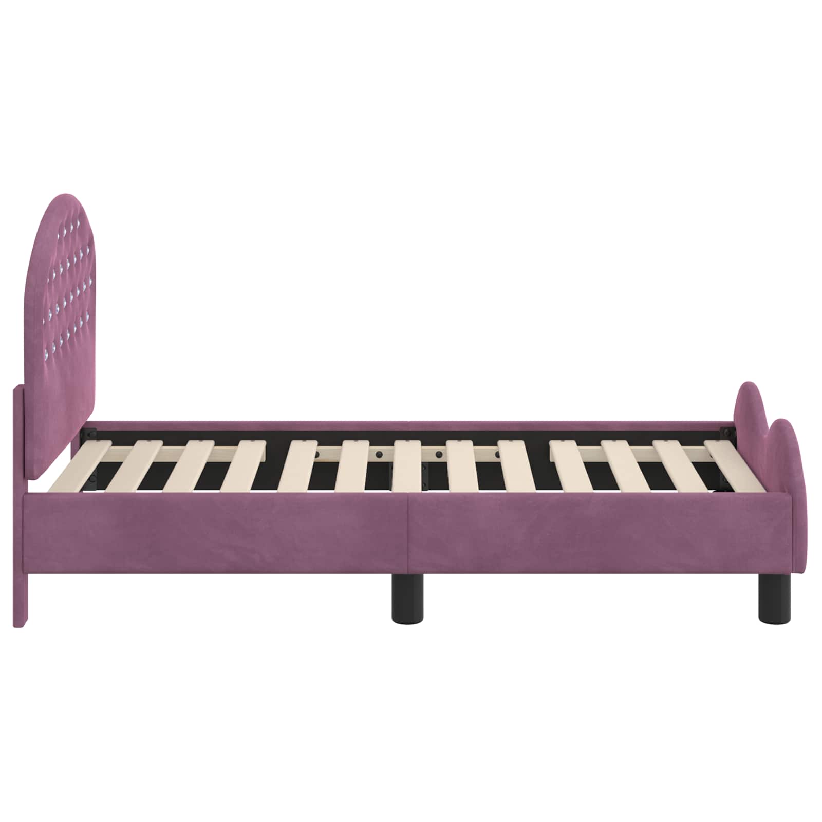 Kinderbettgestell mit Kopfteil Lila 70 x 140 cm Samt