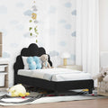Kinderbettgestell mit Kopfteil Schwarz 70 x 140 cm Samt