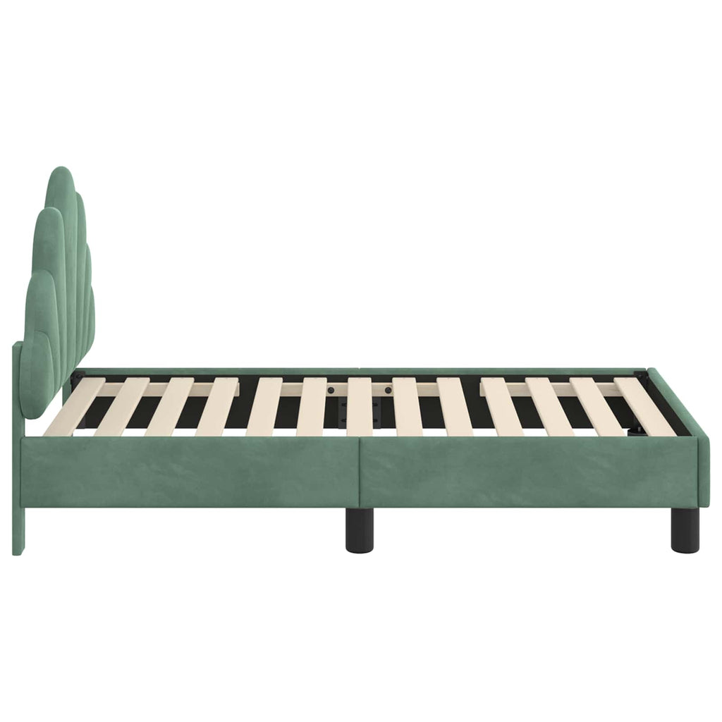 Kinderbettgestell mit Kopfteil Meergrün 70 x 140 cm Samt