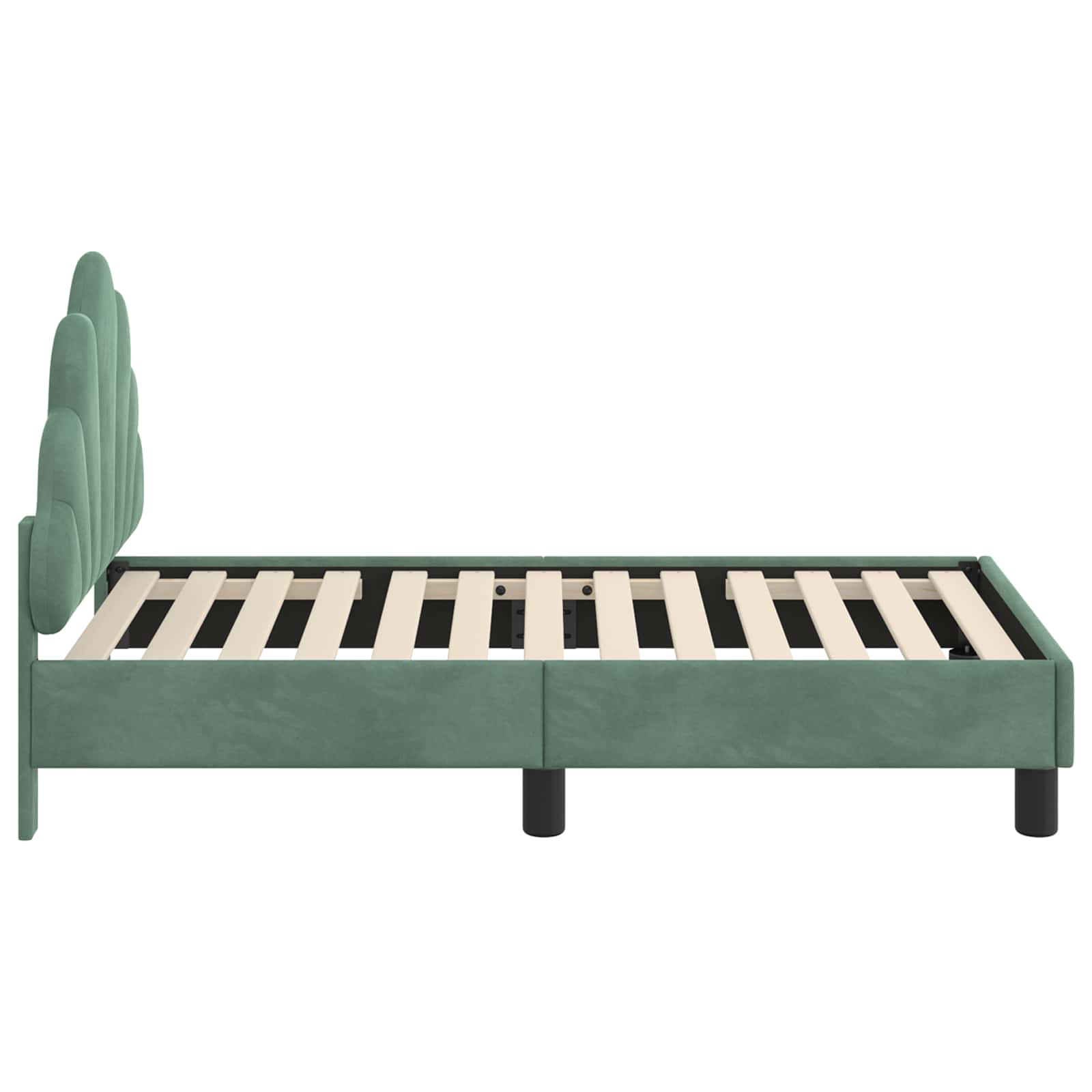 Kinderbettgestell mit Kopfteil Meergrün 70 x 140 cm Samt