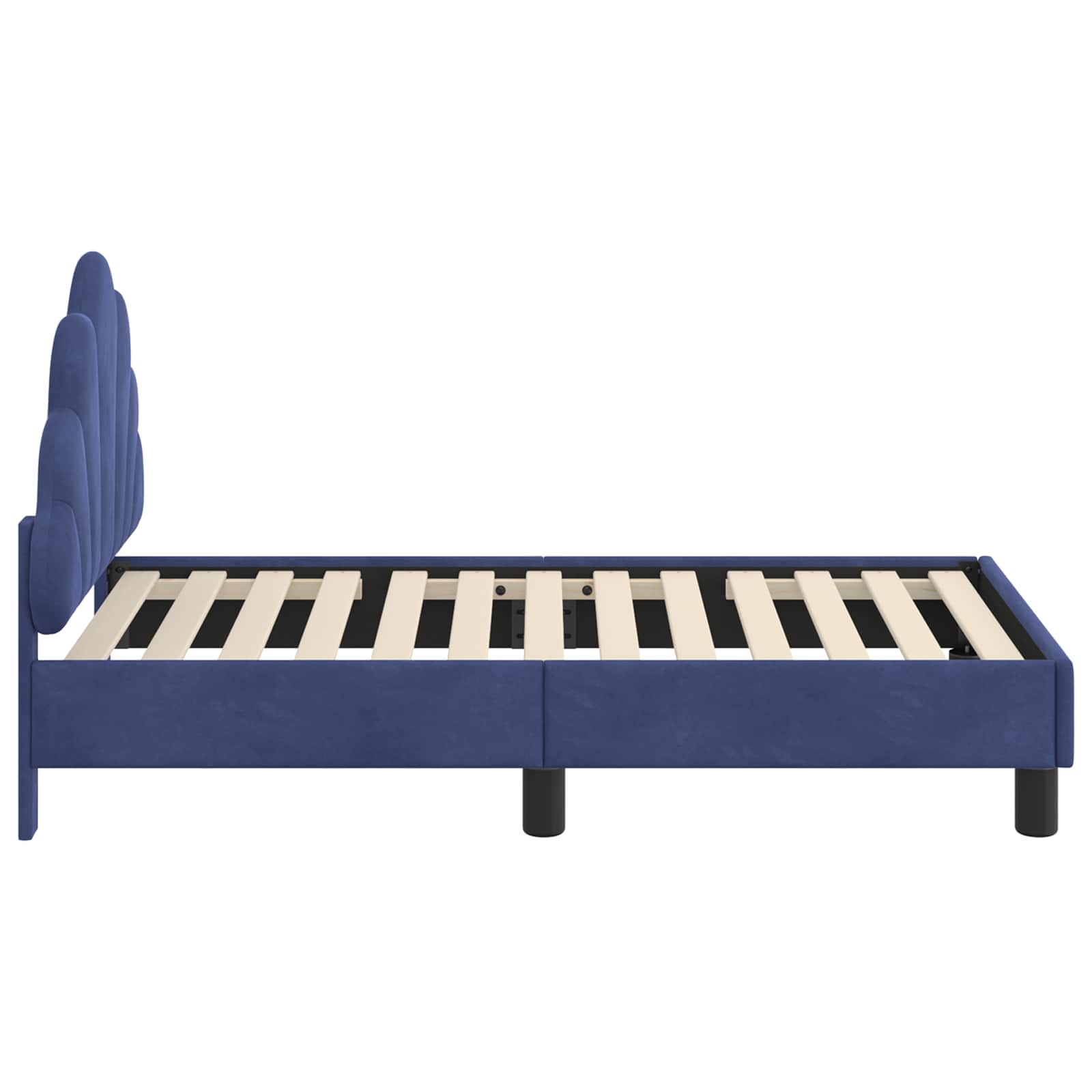 Kinderbettgestell mit Kopfteil Polizeiblau 70 x 140 cm Samt