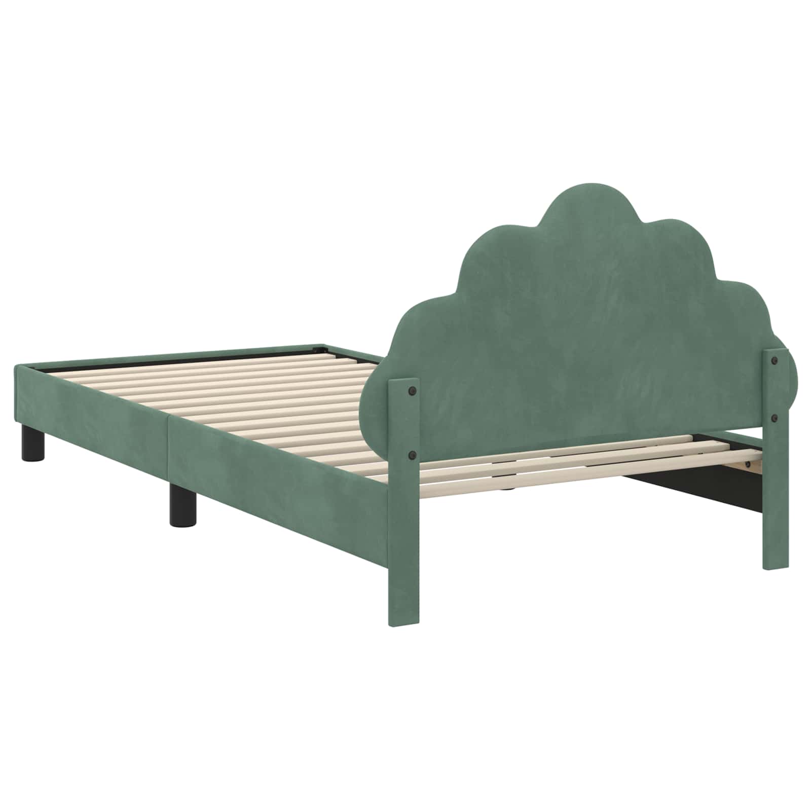 Kinderbettgestell mit Kopfteil Meergrün 80 x 200 cm Samt