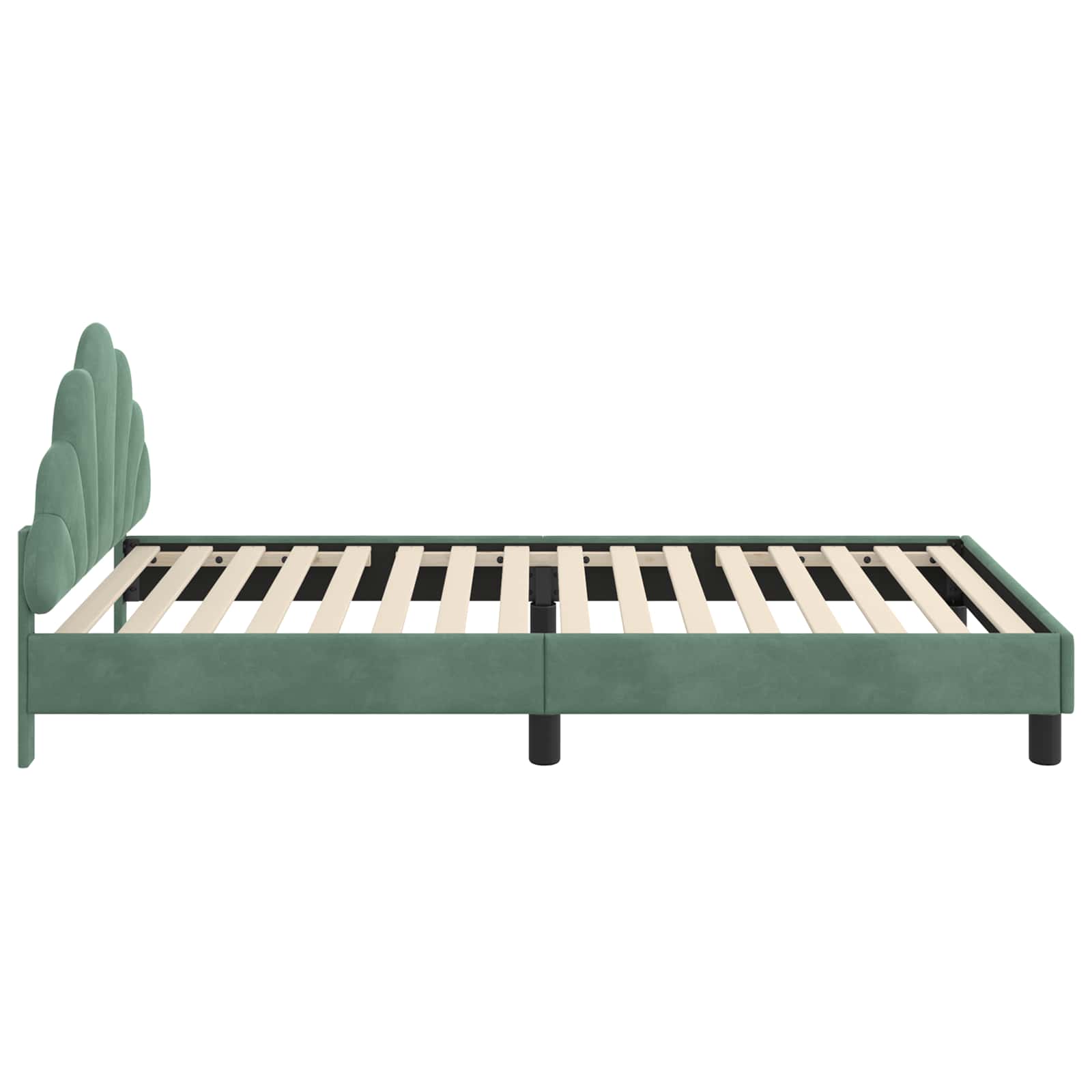 Kinderbettgestell mit Kopfteil Meergrün 80 x 200 cm Samt
