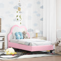 Kinderbettgestell mit Kopfteil Rosa 70 x 140 cm PU